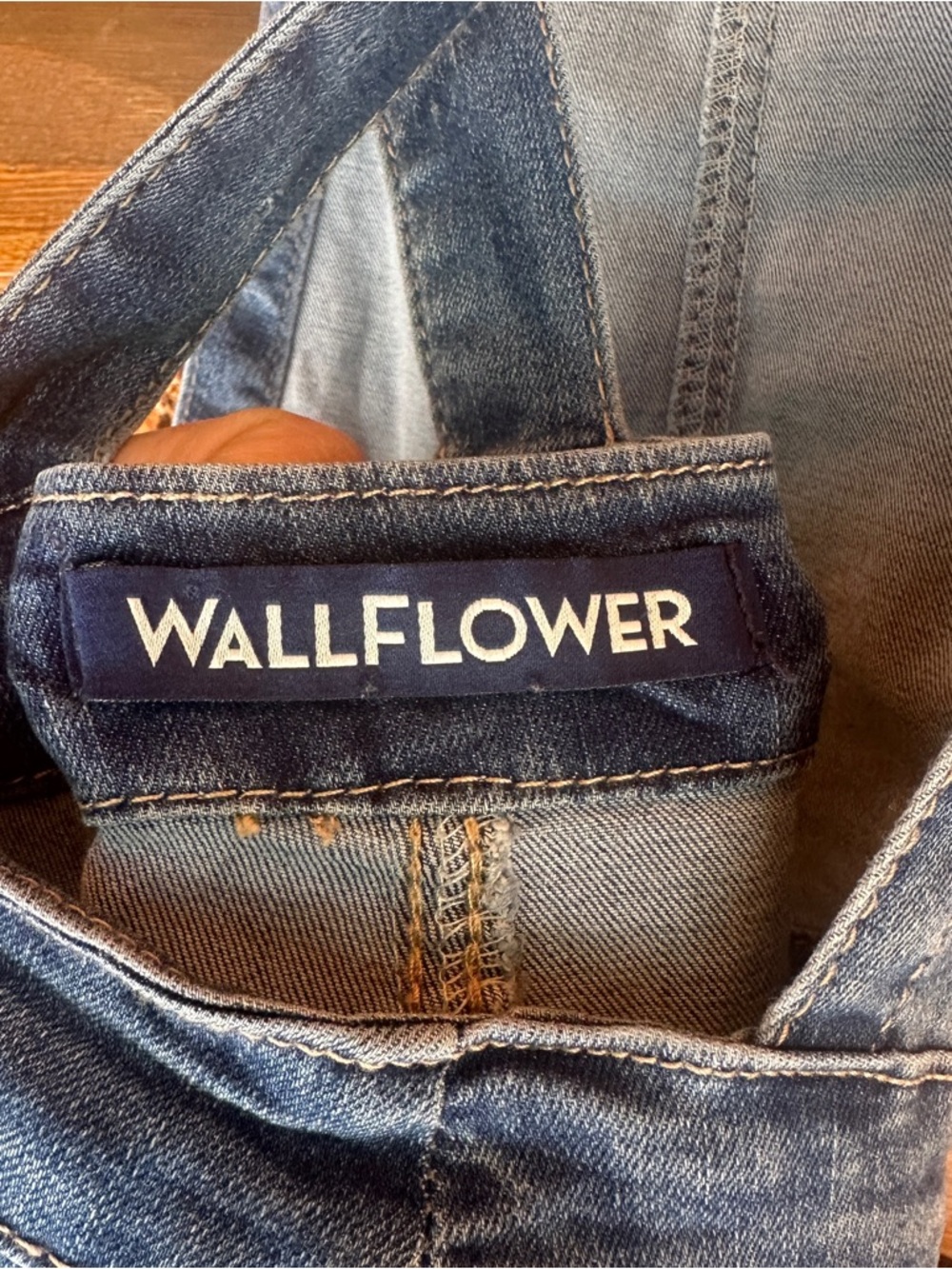 Wallflower Flare leg stretch Denim Overalls in Light Blue - Picture 10 of 11